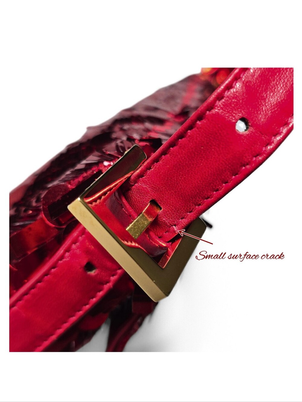 **SOLD**Fendi Baguette Vintage Ruby Red Sequins Red Version of ASO SATC - Picture 9 of 17